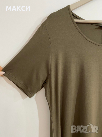 Макси еластична клоширана туника в камуфлажно зелено, снимка 2 - Туники - 36397070