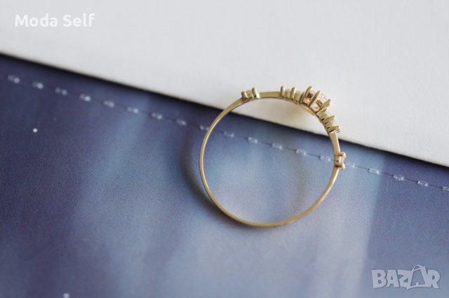  Пръстен 925 Сребърен 14K Gold Покритие, снимка 4 - Пръстени - 41000748