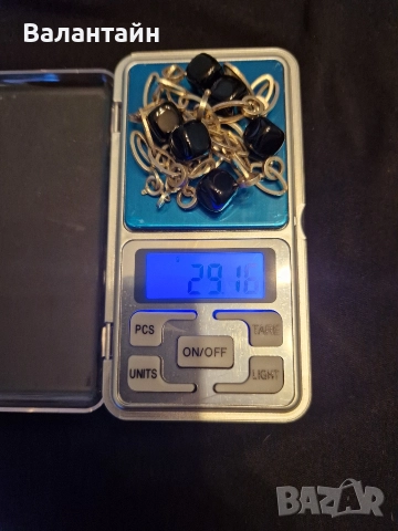 Сребърно колие с оникс, снимка 5 - Колиета, медальони, синджири - 36445366