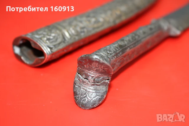 Автентичен Средиземноморски Гръцки сребърен нож кама ятаган, снимка 12 - Антикварни и старинни предмети - 51173039