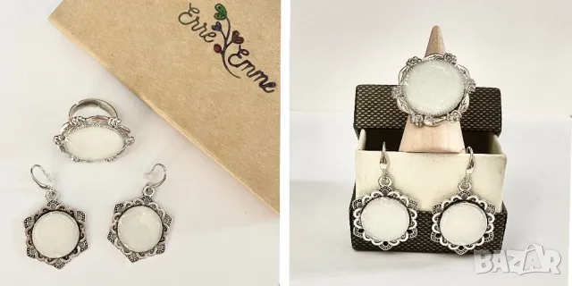 Ръчно изработени комплекти от бижутерийна смола, метали и бои., снимка 15 - Бижутерийни комплекти - 46690971