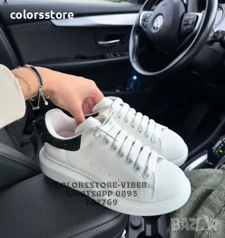 Дамски бели кецове  Alexander McQueen-BR84de, снимка 3 - Кецове - 47683178