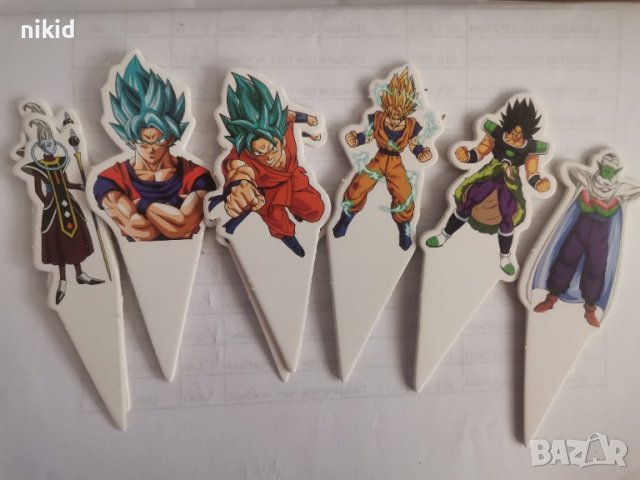 12 бр Dragon Ball драгон бол топер топери къси остри за мъфини кексчета декор украса парти, снимка 4 - Други - 32805561