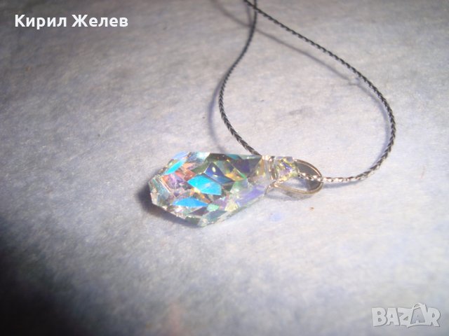 ЮВЕЛИРНО ФАСЕТИРАН КРИСТАЛ СВАРОВСКИ АРТ ВИСУЛКА СРЕБРО 925 УКРАШЕНИЕ БИЖУ 26058, снимка 2 - Колиета, медальони, синджири - 35975684