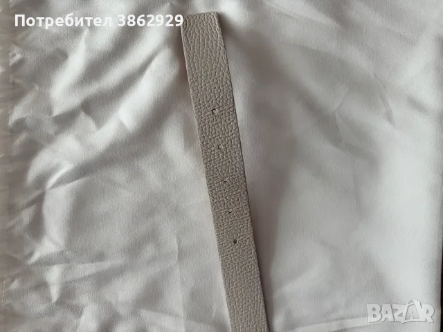 Musette дамски кожен колан S – 85 см, мръснобял, снимка 3 - Колани - 56254603