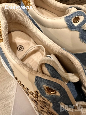 Дънкови дамски обувки намалени, снимка 5 - Дамски ежедневни обувки - 53623976