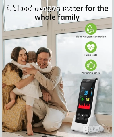 HealthTree пръстов монитор за насищане с кислород в кръвта със SpO2 и пулс Bluetooth пулсоксиметър , снимка 8 - Други - 52342468