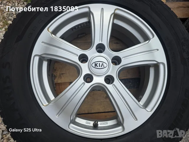 Лети джанти 16ки 5х114.3 Kia + зимни гуми 215/70/16 Barum, снимка 5 - Гуми и джанти - 55848302