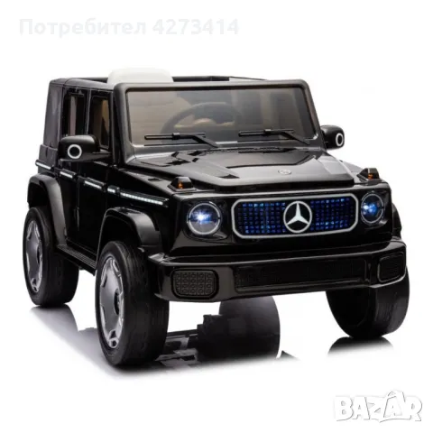 Акумулаторен джип Mercedes EQG Electric G-Class 12V с отварящи се врати меки гуми 4x4, снимка 1