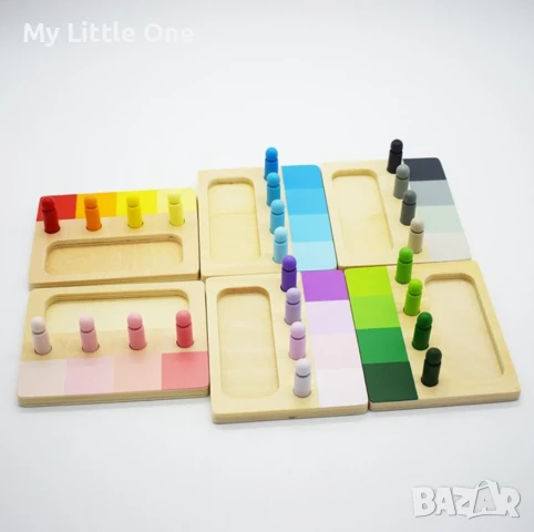 Дървена игра за сортиране „ Нюанси“