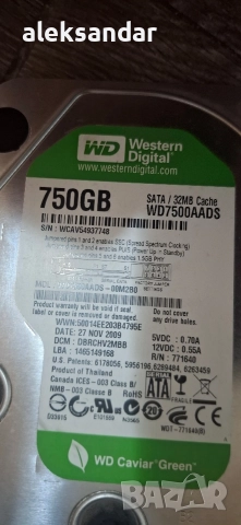 3.5 HDD WD 750GB на 100процента 