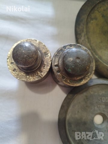 комплект бронзови тежести теглилки грамове грам за везна кантар, снимка 6 - Антикварни и старинни предмети - 44259188