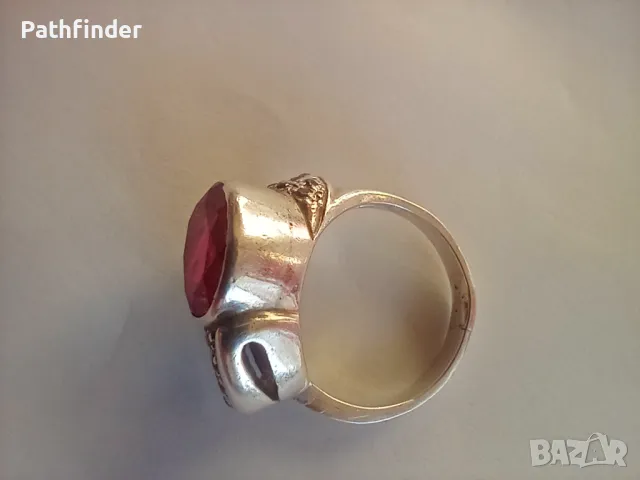 Дизайнерски голям сребърен пръстен , снимка 5 - Пръстени - 44689845