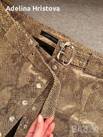 Еко кожа змия пола Zara M, снимка 4 - Поли - 51813376