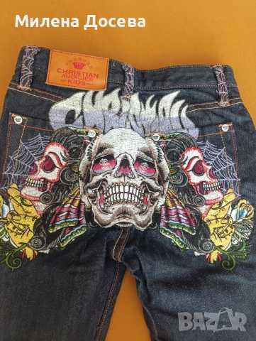 Дънки Ed Hardy Christian Audigier skull jeans, снимка 2 - Детски панталони и дънки - 51951210