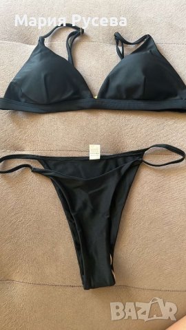 Черен бански комплект от две части , снимка 2 - Бански костюми - 41584776