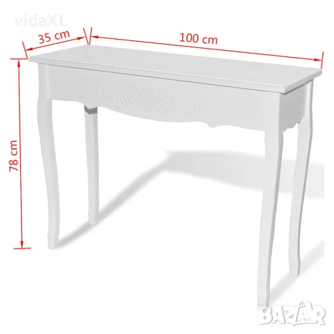 vidaXL Конзолна маса, бяла, снимка 6 - Маси - 56146294