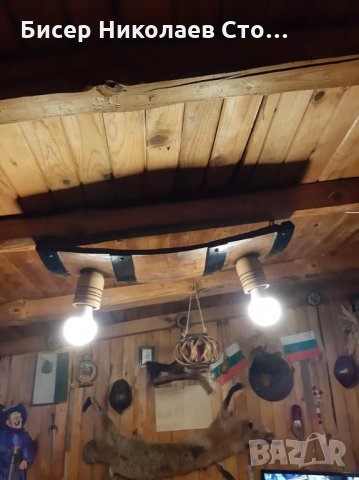 Полилеи от автентични бъчви с 2 дървени чашки!, снимка 3 - Лампи за таван - 34544361
