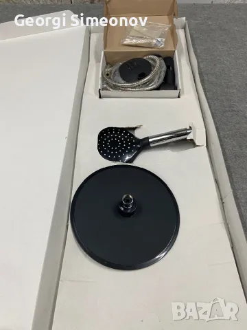 Черна стационарна душ система за баня без смесител, снимка 2 - Други стоки за дома - 48483322