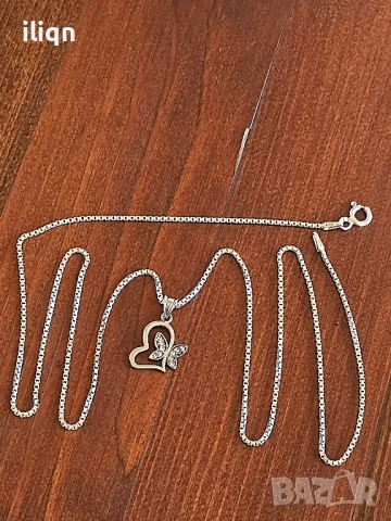 Сребърен синджир с висулка. 55см. Цена 24,99лв. За Севлиево безплатна доставка. 