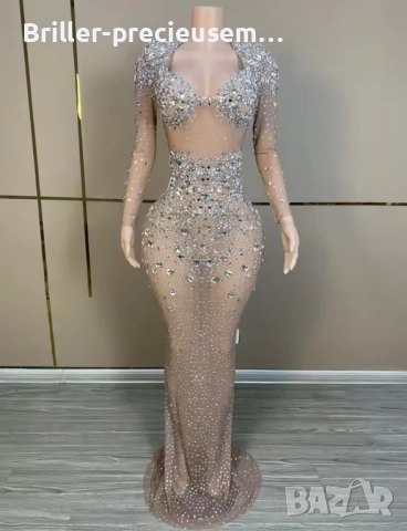 Рокля с камъни , снимка 2 - Рокли - 52694312