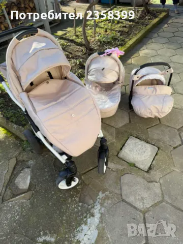 Продавам бебешка комбинирана количка Adbor Nemo 3в1 , снимка 3 - Детски колички - 49820378