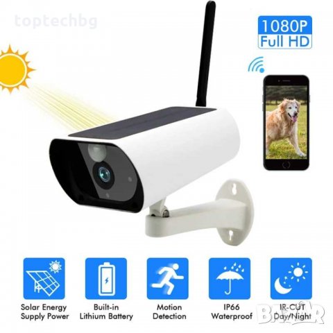 WIFI FULL HD Соларна камера с акумулаторни батерии, снимка 2 - IP камери - 35904224