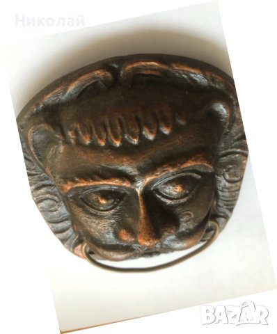  Чукче / чукало / хлопка за врата, хлопало, старо, ръчна изработка, бронзово масивно,пазител на дома, снимка 7 - Декорация за дома - 44797140