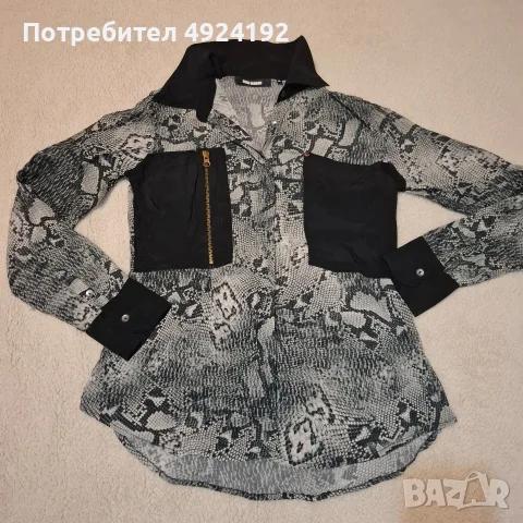 Дамска Риза сив принт, снимка 7 - Ризи - 56144365
