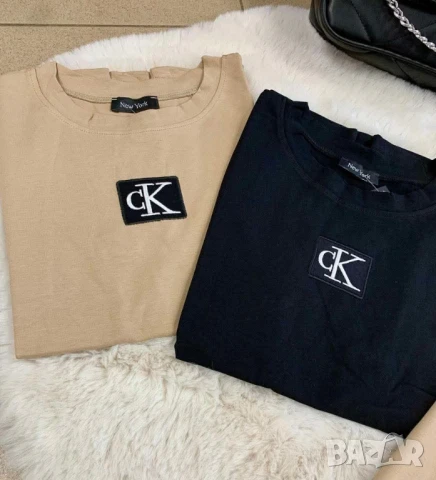 памучни тениски с бродирано лого calvin klein , снимка 3 - Тениски - 50873377