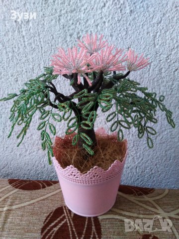 Дръвчета от мъниста, снимка 5 - Изкуствени цветя - 39405422