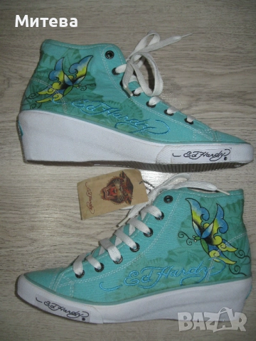 Ed Hardy дамски кецове на платформа 40 номер, снимка 4 - Кецове - 52674892