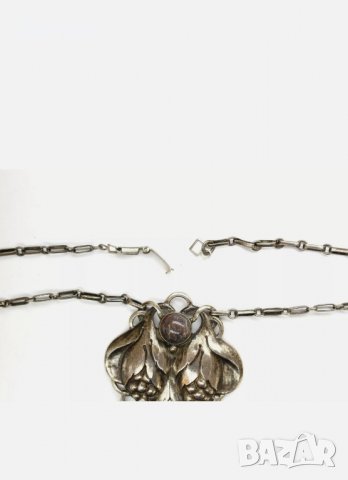 EVALD NIELSEN   antique 925 Strl Silver Necklace, 35.5g, снимка 4 - Антикварни и старинни предмети - 35816639