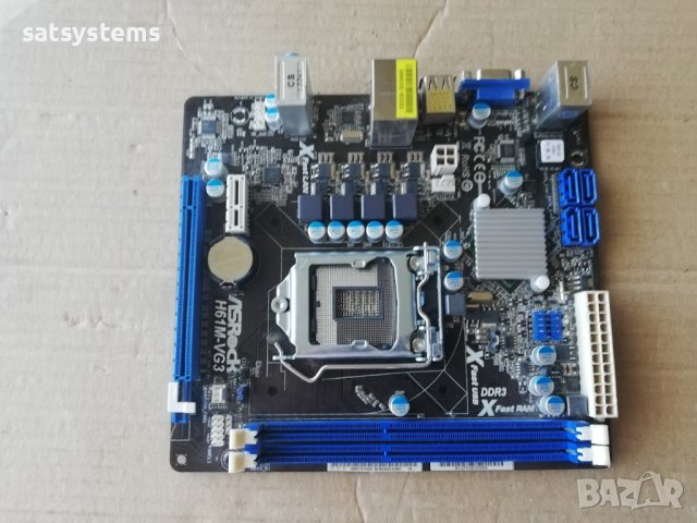 Дънна платка ASRock H61M-VG3 Socket LGA1155, снимка 5 - Дънни платки - 41690644