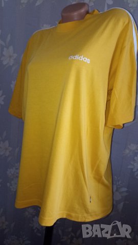 Adidas original L- Памучна тениска в жълто- портокалов цвят , снимка 6 - Тениски - 41632117