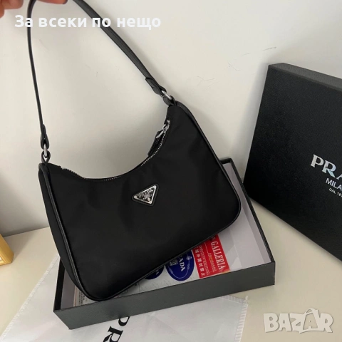 Prada Дамска Черна Чанта С Торбичка На Марката Код 66Btq12, снимка 10 - Чанти - 53753939