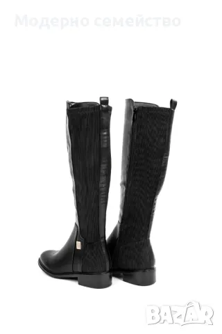 Дамски чизми в черно с цип , снимка 2 - Дамски ботуши - 47507916