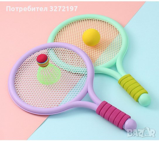 Комплект 2 ракети за бадминтон/плажен бадминтон,тенис + перце+топка, снимка 4 - Други - 41767898