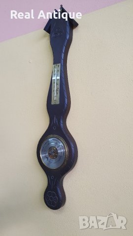 Антикварен немски барометър с термометър , снимка 3 - Антикварни и старинни предмети - 39149398