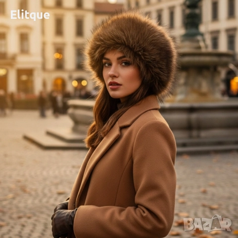 Дамска шапка с дълъг пухкав косъм – топлина и класа през зимата, снимка 8 - Шапки - 52687631