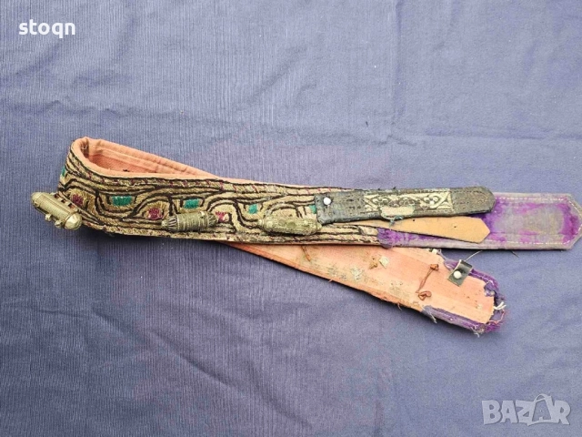 Стар османски колан със сребърни(сачанени) елементи, снимка 8 - Други ценни предмети - 52510456