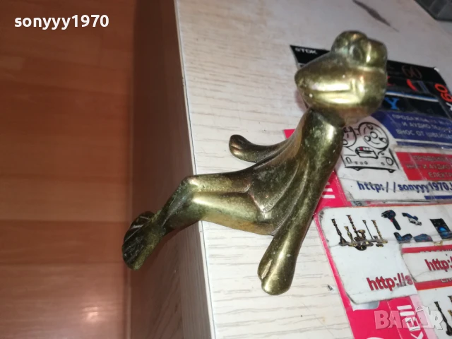 ЖАБА-11СМ-МЕД/МЕСИНГ 1506250902, снимка 2 - Антикварни и старинни предмети - 50669953