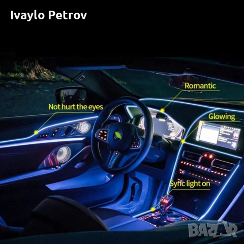 5 Метра. Амбиентно интериорно LED осветление за автомобил, снимка 12 - Аксесоари и консумативи - 32386351