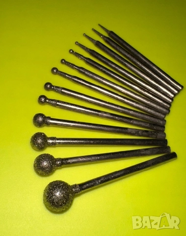 13бр сферични фрезери с диамантено покритие, снимка 3 - Диамантени и режещи инструменти - 52205517