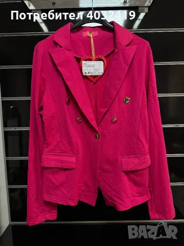 Цикламено памучно дамско сако, снимка 1