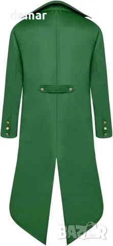 Средновековен костюм за мъже - фрак Sangdut за Хелоуин, готически викториански фрак, зелен, XXL, снимка 2 - Костюми - 50358672