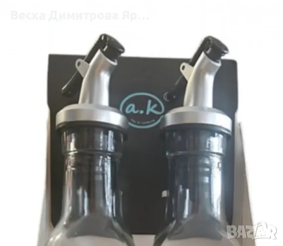 Комплект от 2 броя стъклени дозатори за олио или оцет, снимка 4 - Прибори за хранене, готвене и сервиране - 48347655