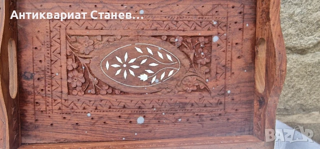 Колекция от  дървени подноса, изработени в Индия, снимка 18 - Антикварни и старинни предмети - 50752152