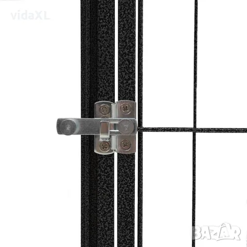 vidaXL Заграждение за куче черно 14 панела 50x100 см прахово боядисано, снимка 3 - За кучета - 56146632