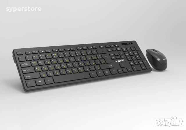 Клавиатура с мишка Безжична Makki KMX-C16, Кирилизирана, Нископрофилна, Deskset, Безжична клавиатура, снимка 4 - Клавиатури и мишки - 52387397